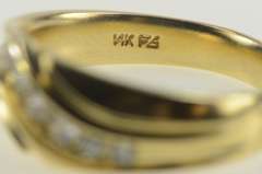 14K Yellow Gold 0.56 Ctw Diamond Wavy Men's Wedding Band Ring