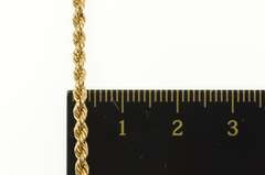 14K Yellow Gold 2.5mm Rope Chain Rolling Twist Link Necklace