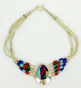 Sterling Gemstone Navajo Zuni Bracelet