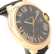 Cartier Ballon Blue 42mm. 18kt Rose Gold Brown Leather Watch