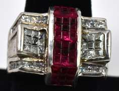 Bold And Striking CZ And Ruby Ring