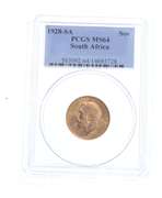 MS64 1928-SA South Africa 1 Sovereign - Graded PCGS