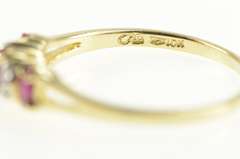 10K Yellow Gold Marquise Ruby Diamond Accent Statement Ring