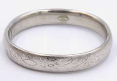 925 Sterling Silver Lot of 2 Floral Design Bangles