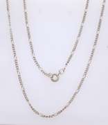 Vintage Sterling Silver Figaro Chain Necklace