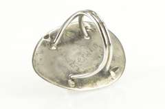 Sterling Silver Black Agate Slice Geode Ornate Statement Ring