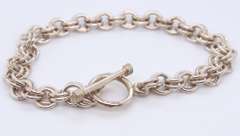 Vintage 925 Sterling Silver Circle Link Bracelet