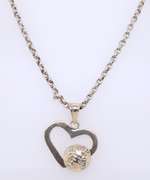 Vinatge Sterling Silver Mexico Heart Shaped Pendant on Chain