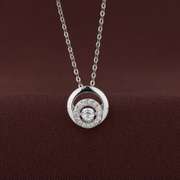 Round Pave Stone with Dancing stone pendant