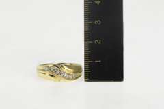 14K Yellow Gold 0.56 Ctw Diamond Wavy Men's Wedding Band Ring