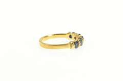 14K Yellow Gold Five Stone Natural Sapphire Stackable Band Ring