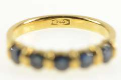 14K Yellow Gold Five Stone Natural Sapphire Stackable Band Ring