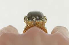 Sterling Silver Labradorite Cubic Zirconia Halo Cocktail Ring