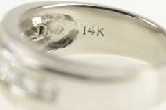 14K White Gold 2.10 Ctw Princess & Baguette Diamond Band Ring