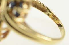 10K Yellow Gold Natural Sapphire S Wavy Freeform Cluster Ring
