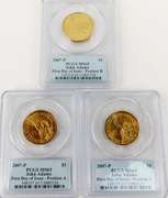 3 John Adams 2007-P 1st Day Issue Dollar Coins