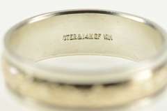 Sterling Silver 6.2mm Floral 14k Gold Filled Wedding Band Ring