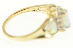 10K Yellow Gold Marquise Syn. Opal Diamond Accent Statement Ring
