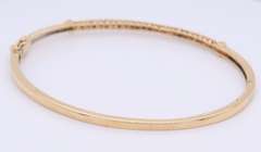 Dazzling Yellow Gold Champagne Bezel Set Diamond Bangle