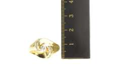 14K Yellow Gold 0.50 Ctw Diamond Retro Swirl Engagement Ring