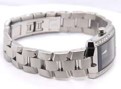 Movado Black Diamond Stainless Steel Elio 22mm Watch