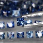 Heated only! 3.28ct princess cut Sapphire set