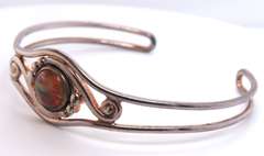 Vintage 925 Sterling silver Gemstone Cuff Bangle