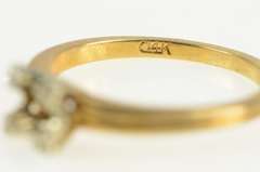 14K Yellow Gold Vintage NOS 1950's Engagement 3.9mm Setting Ring