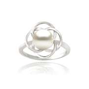 Sterling Silver Freshwater Cultured Pearl Flower Ring