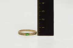 14K Yellow Gold Syn. Emerald Diamond Accent Stackable Band Ring