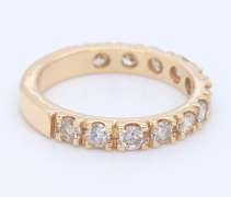 Elegant Yellow Gold Champagne Diamond Band
