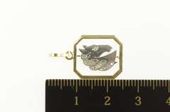 14K Yellow Gold Diamond Two Tone Horse Head Stallion Charm/Pendant