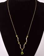 Precious Peridot Necklace in Yellow Gold