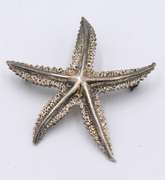 Vintage Sterling Silver Starfish Pin Brooch