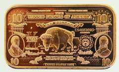 $10 Bison Note 1 oz .999 Fine Copper Bar