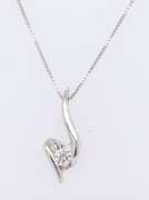 Dazzling White Gold Diamond Squiggle Pendant on Chain