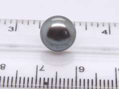 14kt Yellow Gold Grey Button Pearl Stud Earrings