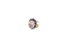 Cabochon Rose Quartz in Tibetan Silver Energy Ring