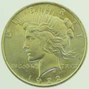 1922 Peace Silver Dollars $1 US Coin Flashy White Slider BU