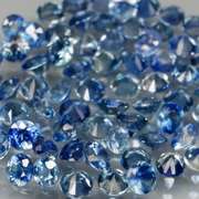 Rich blue 4.10ct diamond cut Sapphire set