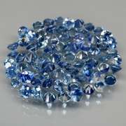 Rich blue 4.10ct diamond cut Sapphire set