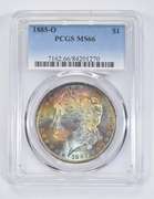 MS66 1885-O Morgan Silver Dollar - Graded PCGS INSANE Color Tone