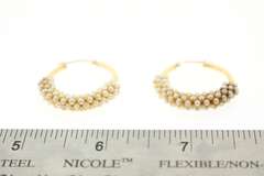 Contemporary 18kt Pearl Hoop Earrings