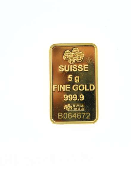 Suisse 5 Gram Pure .999 Gold Bar