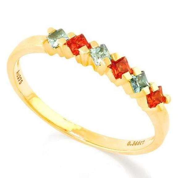 IRRESISTIBLE ! 4/5 CARAT (6 PCS) SAPPHIRE (VS) 9KT SOLID GOLD BAND RING