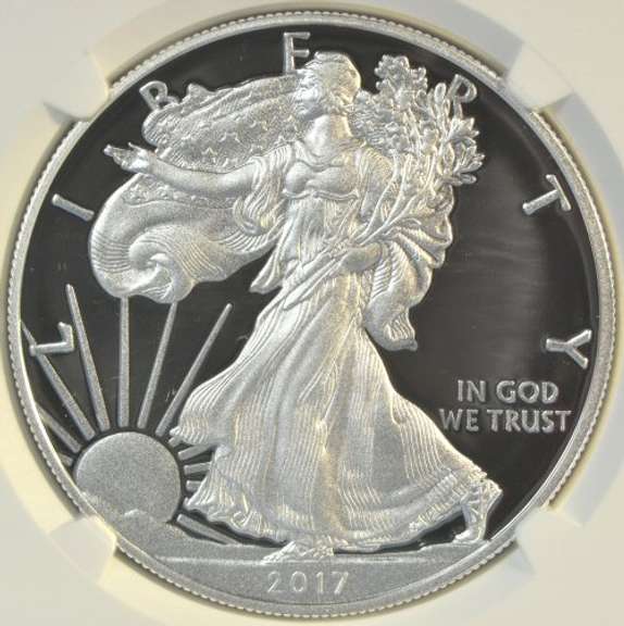 Signed 2017-W FIRST DAY-WASHINTON NGC PF70 ULTRA CAMEO $1 Eagle
