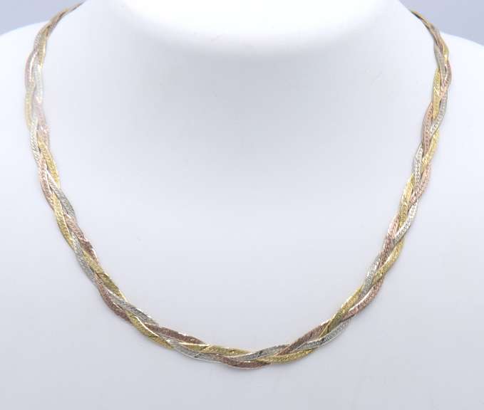 Vintage Italian Sterling Silver Braided Necklace