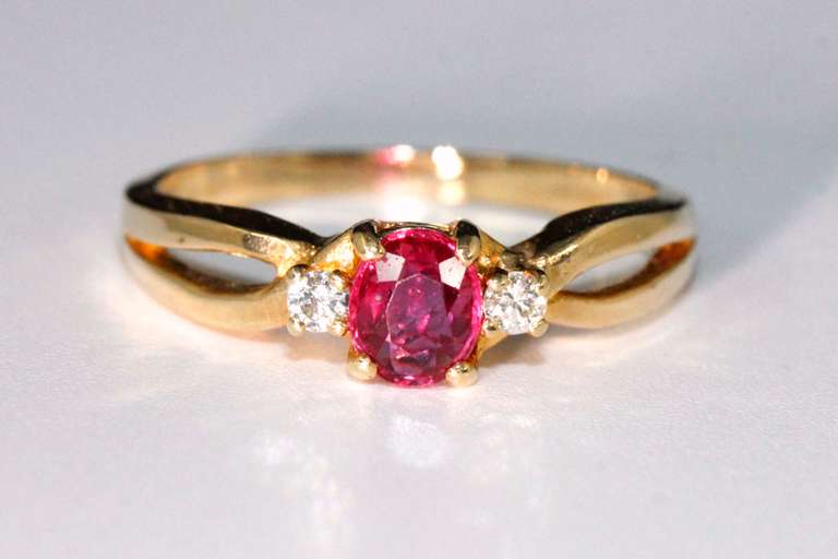 Compelling Natural Ruby & Diamonds in 14k