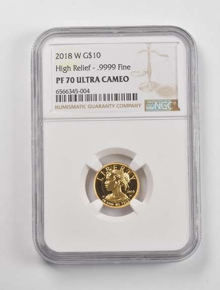 PF70 UCAM 2018-W $10 American Gold Liberty 1/10 Oz. .999 Gold HR NGC