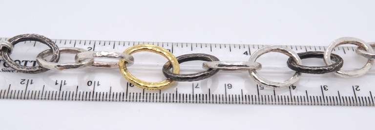 Gurhan 2 Tone Hoopla oval Link Bracelet